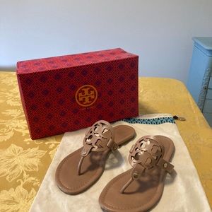 classic Tory Burch Miller sandals with box and dust bag